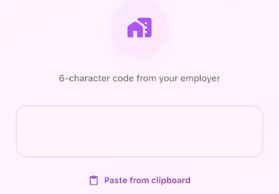 Helper invitation-code entry screen