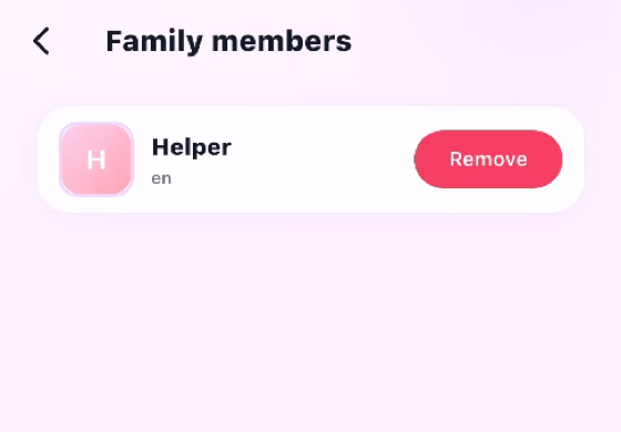 Family Members screen confirming the Employer and Helper